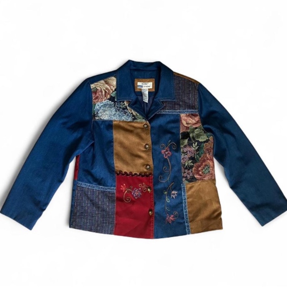 Koret City Blues Multicolor Patchwork Blazer - image 1